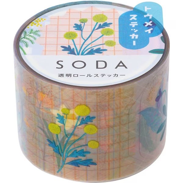 KINGJIM SODA Transparent Masking Tape Wildflower