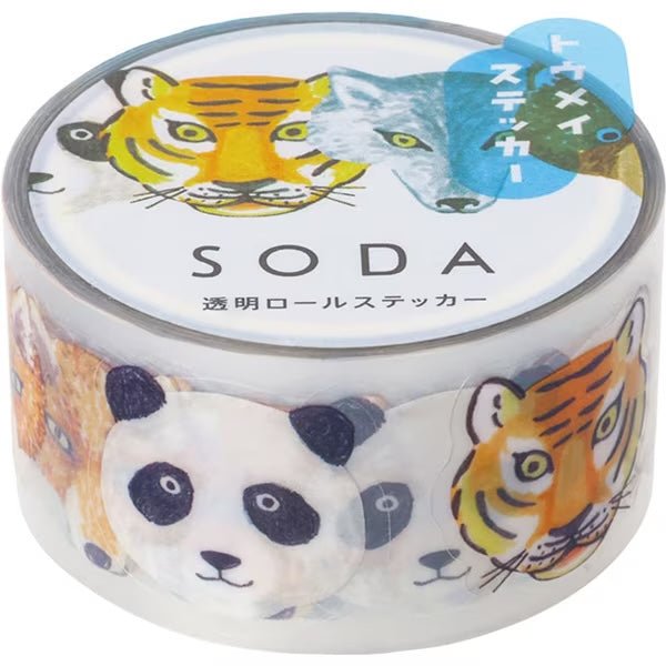 KINGJIM SODA Transparent Masking Tape Zoo