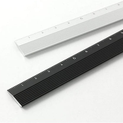 Aluminum & Wood Ruler 15cm Black
