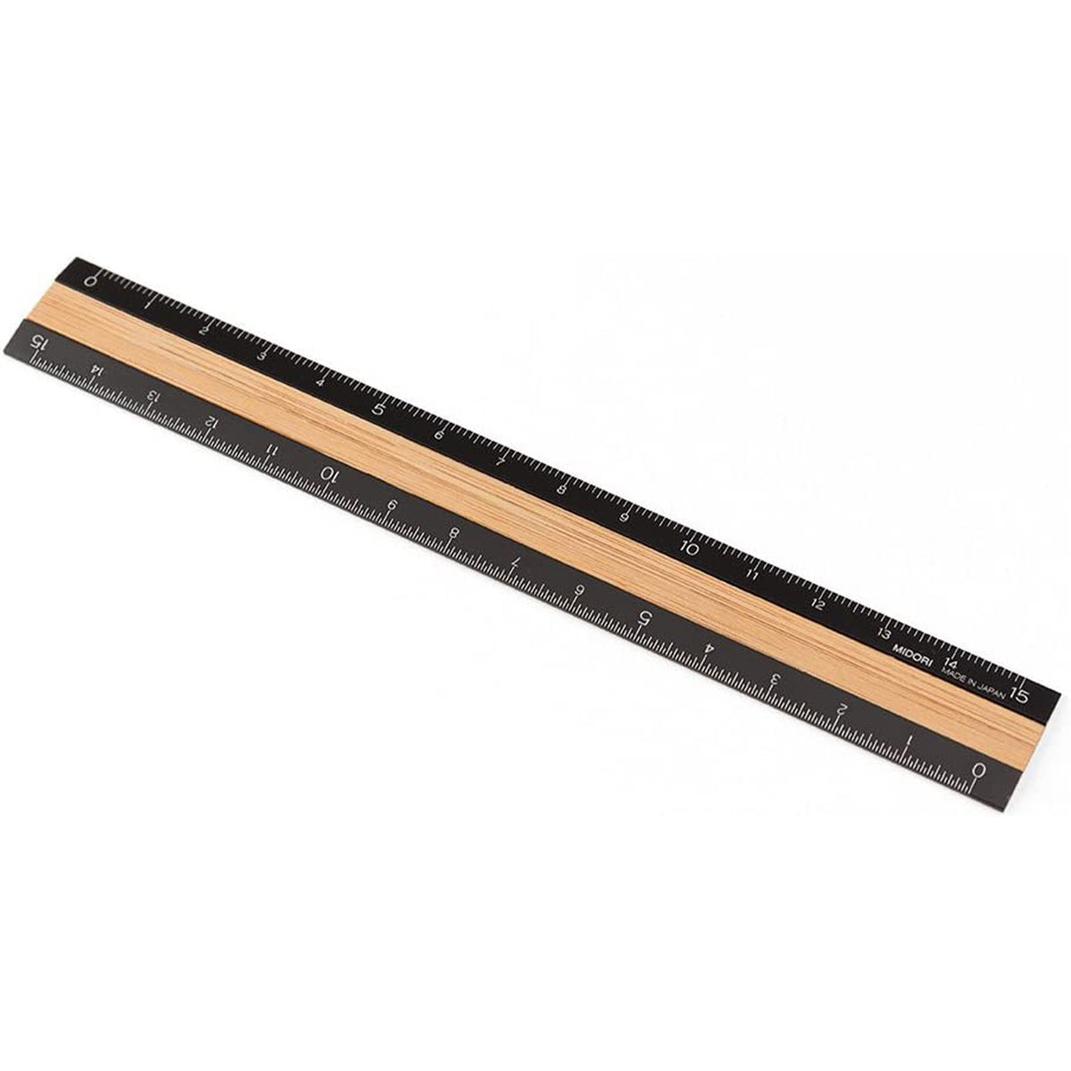 Aluminum & Wood Ruler 15cm Black / Midori – bungu