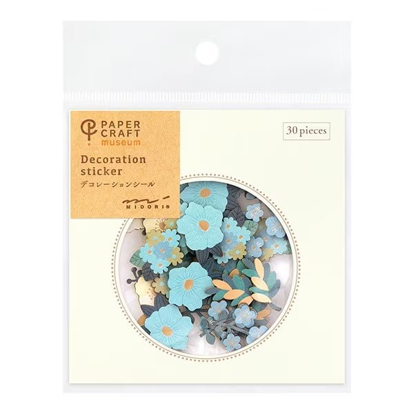 Midory DESIGNPHIL Decoration Sticker Blue Floral