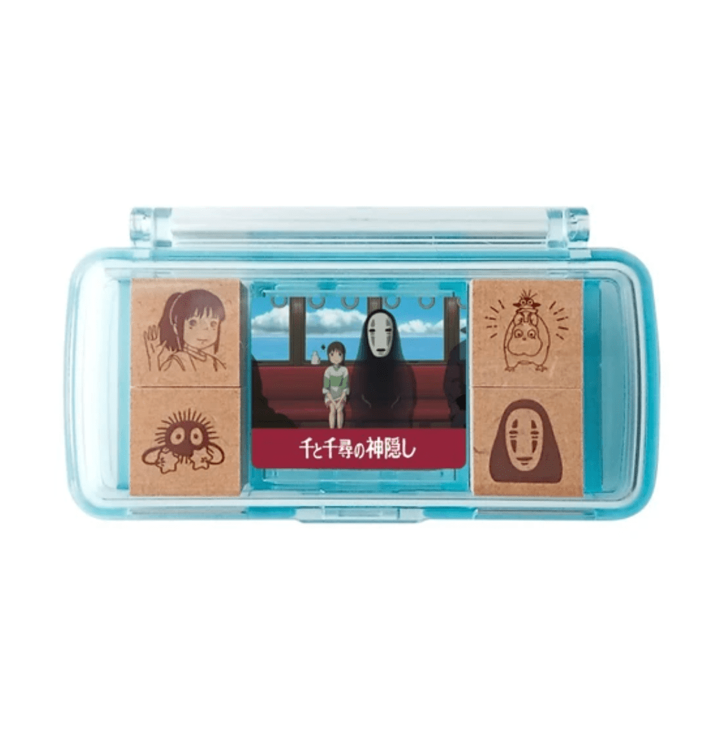 4 mini Spirited Away stamps in plastic case