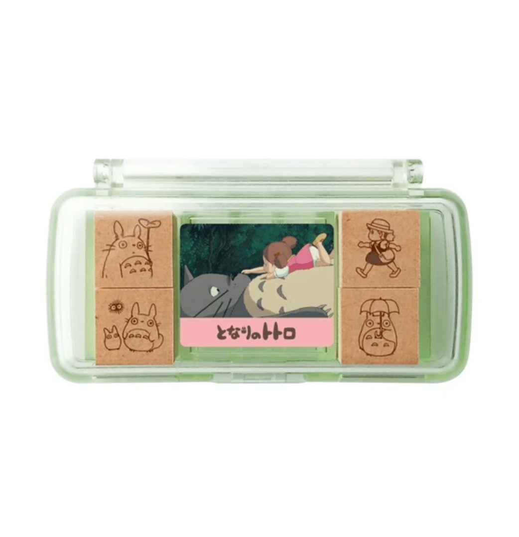 4 mini Totoro and Mei stamps in plastic case