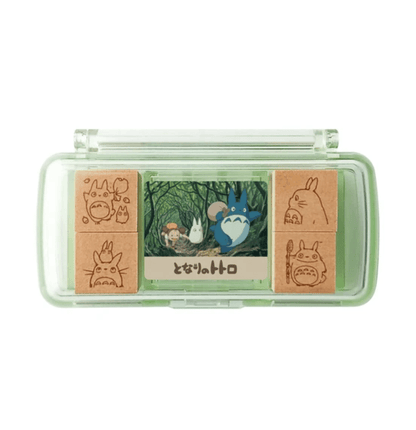 4 mini My Neighbor Totoro stamps in plastic case