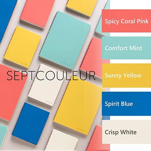Septcouleur Notebook featuring all five colors