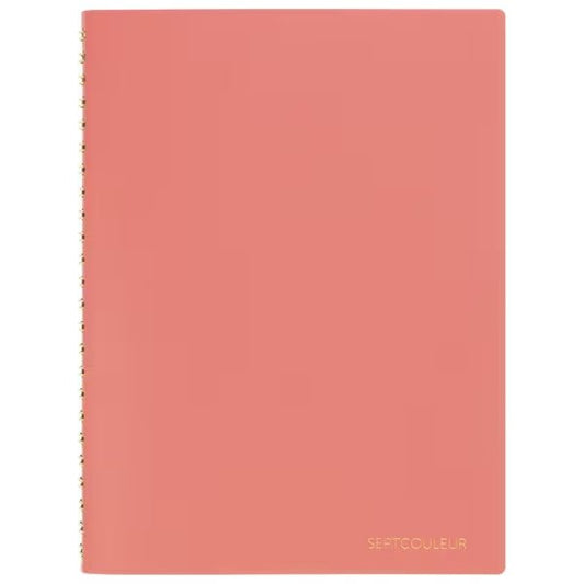 Septcouleur Notebook with the spicy coral pink color