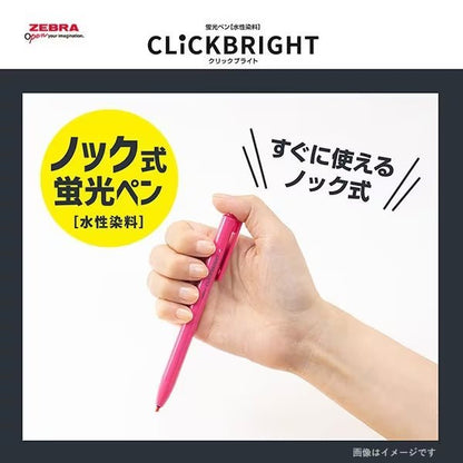 Zebra ClickBright Knock-Type Highlighters 6-Color Set Example