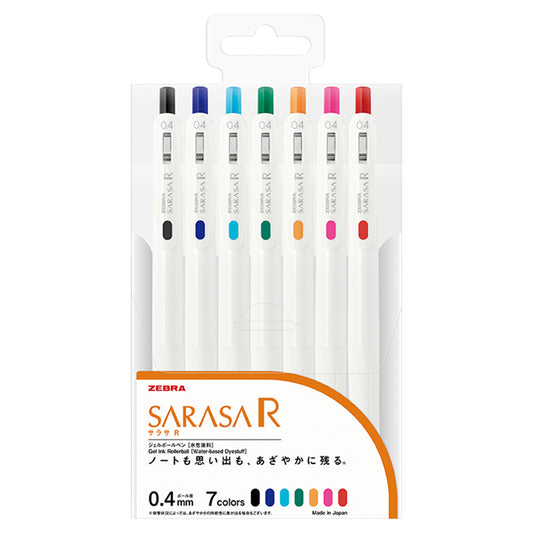 Sarasa R 0.4mm Gel Ink Ballpoint Pen 7 Color Set / Zebra